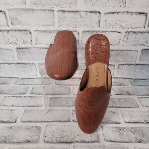Jack Rogers Delaney Croc Mule Flats Leather Size 6